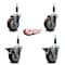 Service Caster 4'' Maroon Poly Wheel Swivel 7/8'' Expanding Stem Caster Set 2 Brakes, 4PK SCC-EX20S414-PPUB-MRN-2-PLB-2-78 - alternate 3